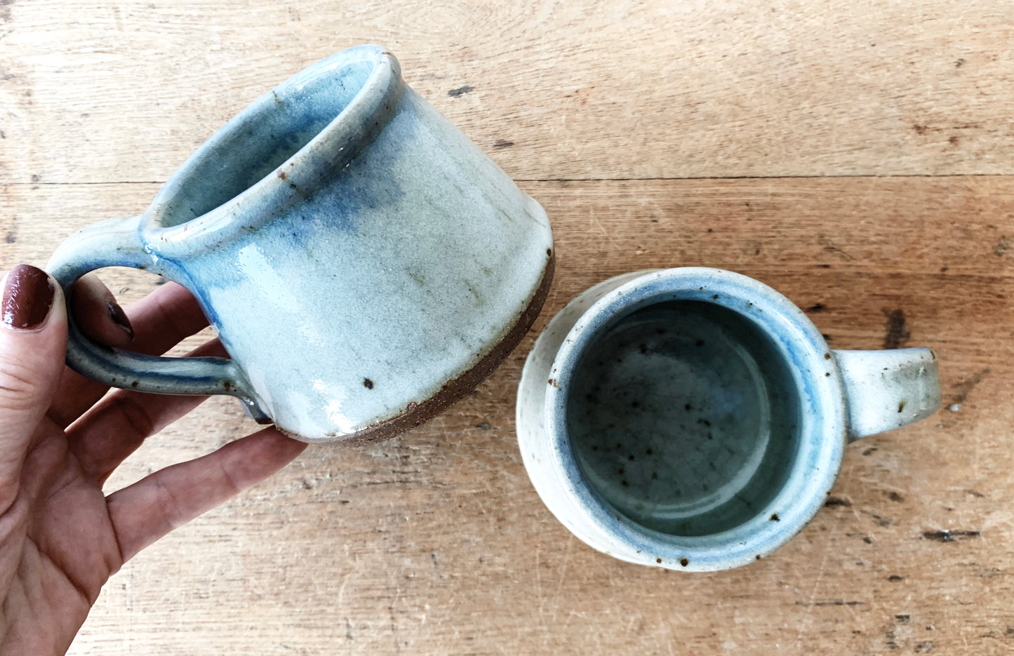 Handmade Stoneware Mug Pair