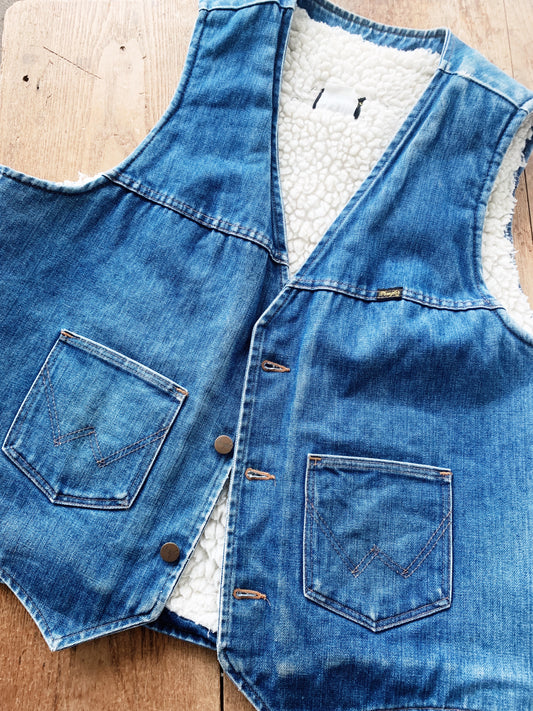 Vintage Wrangler Shearling Lined Vest
