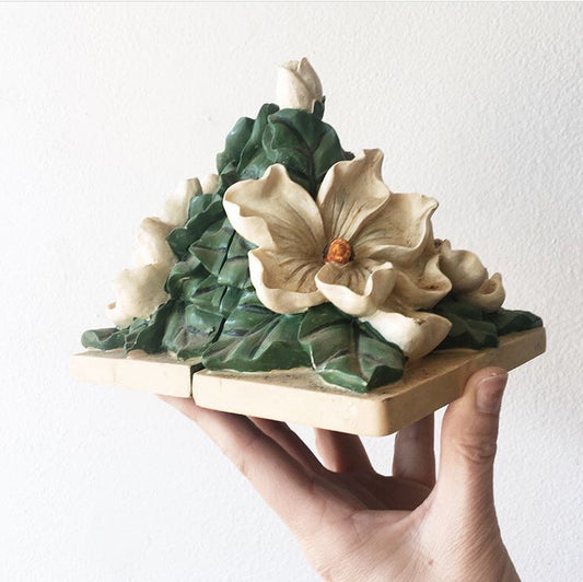 Vintage Gardenia Bookends