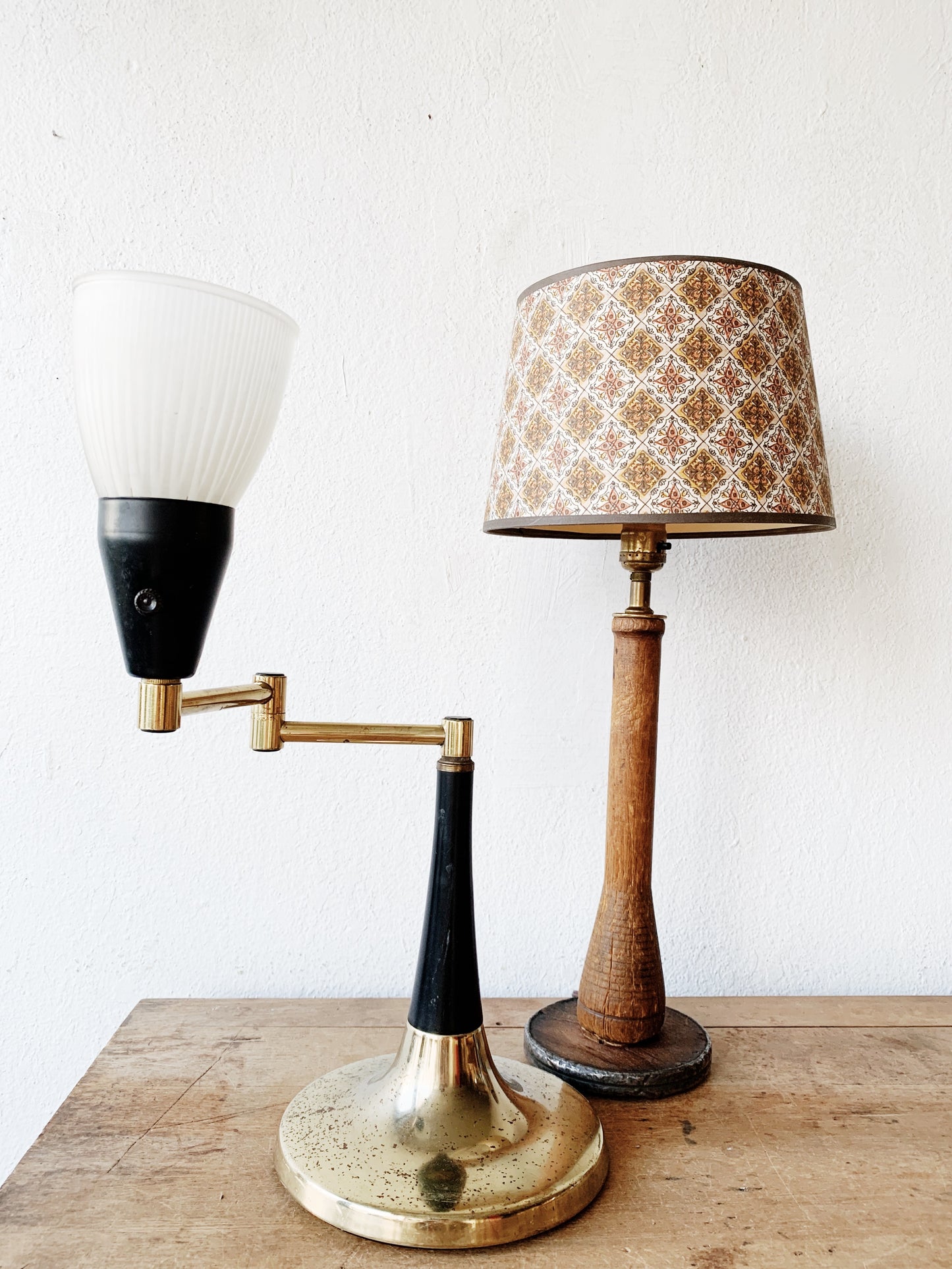 Mid Century Swing Arm Brass Lamp