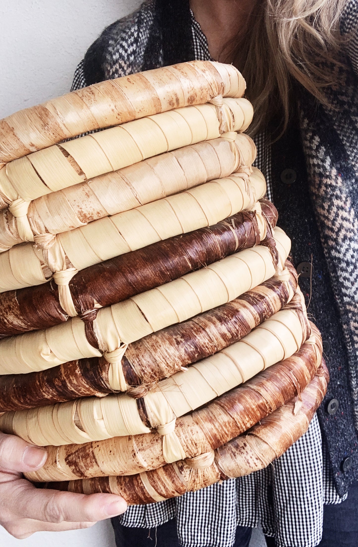Vintage Banana Leaf Coil Basket
