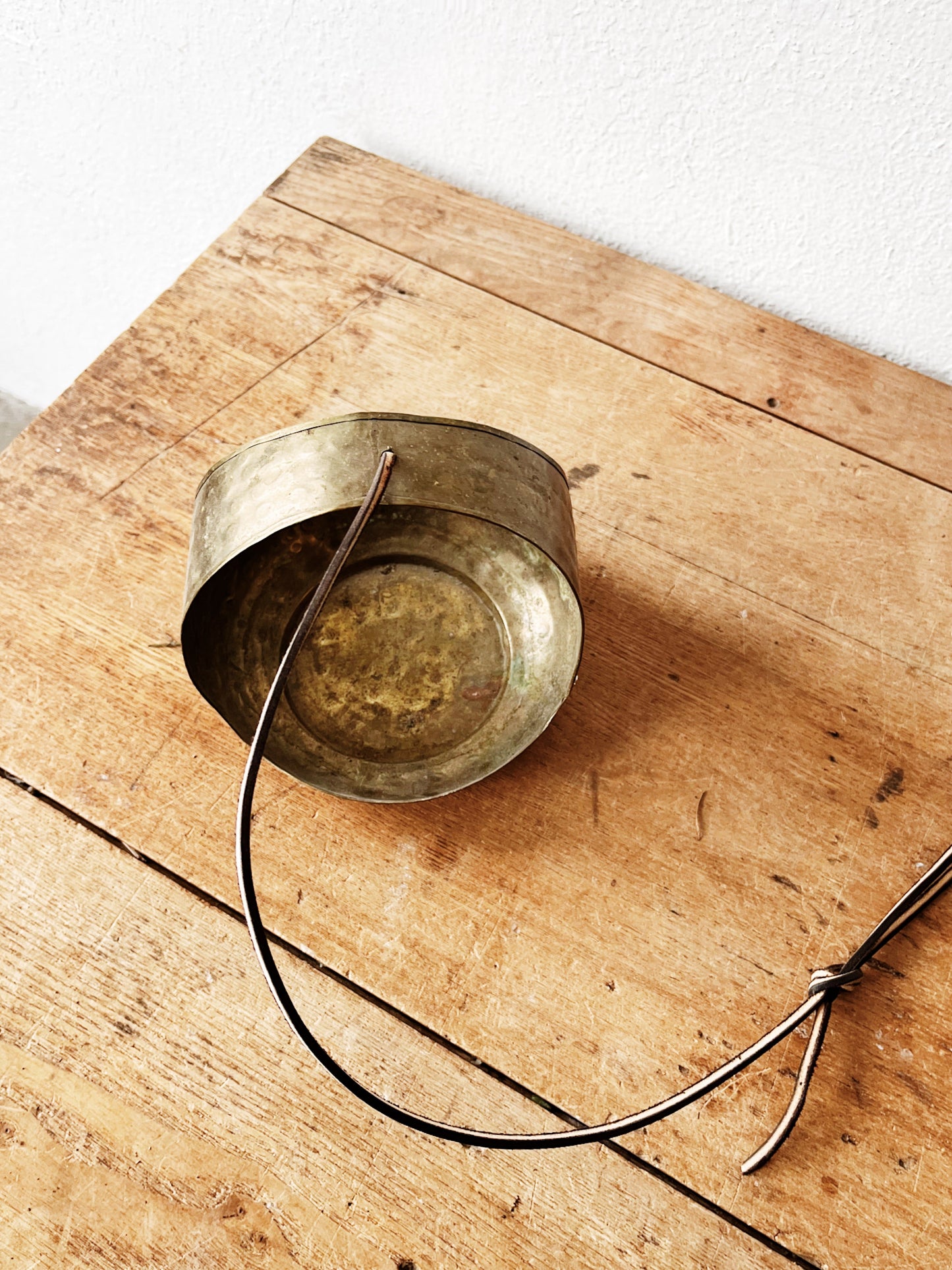 Vintage Hammered Brass Hanger