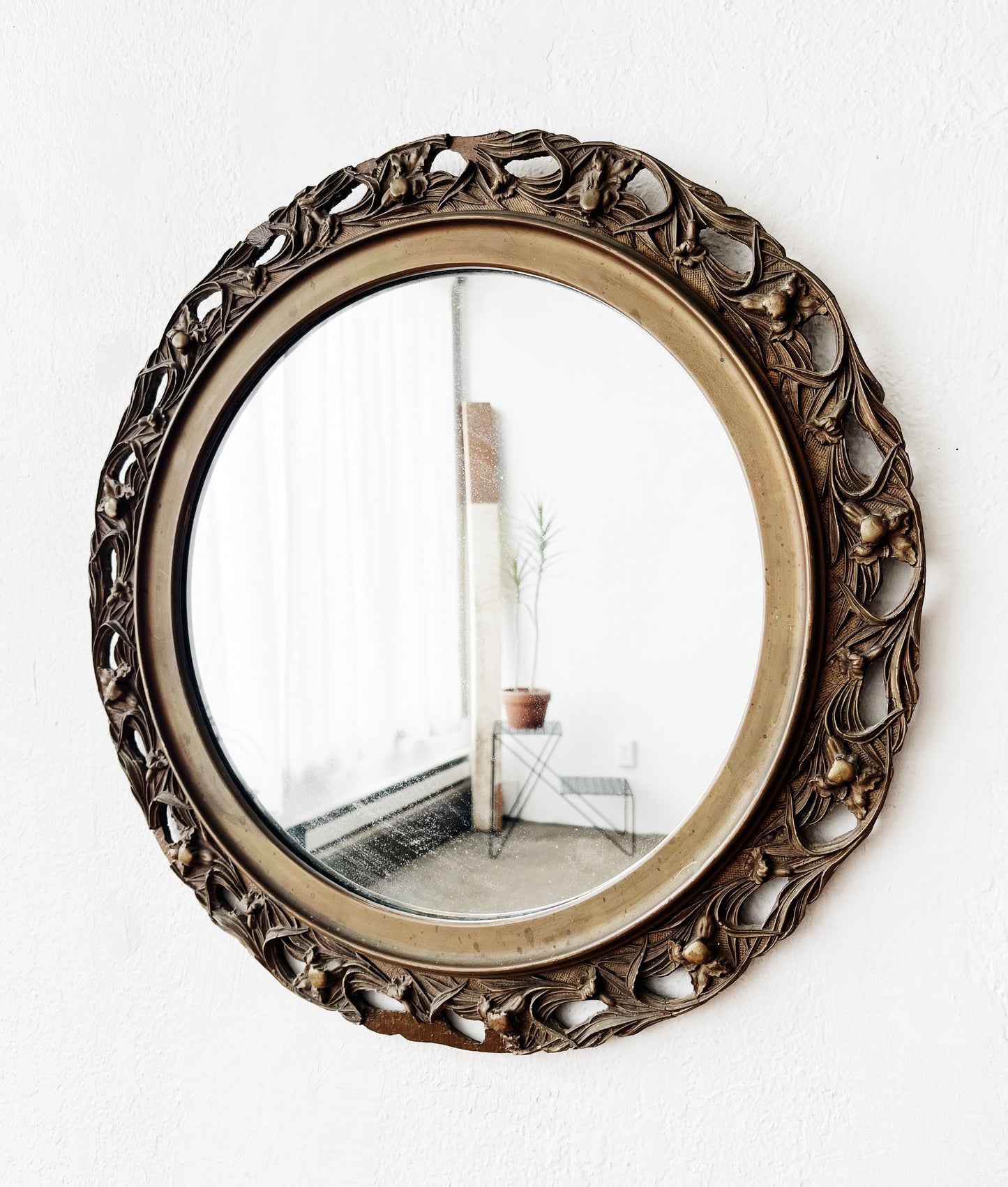 Vintage Round Gesso Mirror