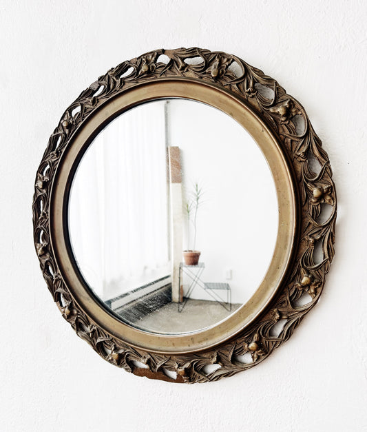 Vintage Round Gesso Mirror