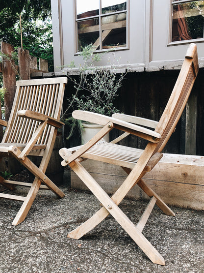 Slimline Teak Folding Chair
