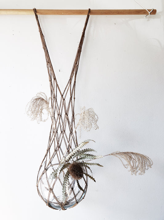 Vintage Modern Macrame with Glass