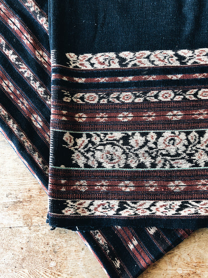 Vintage Indigo Ikat Sarong - Double Layer