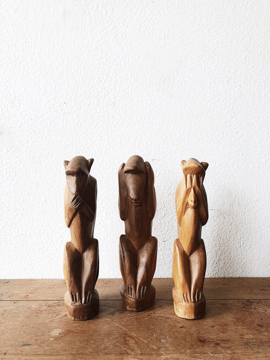 Hear No Evil Wood Figures