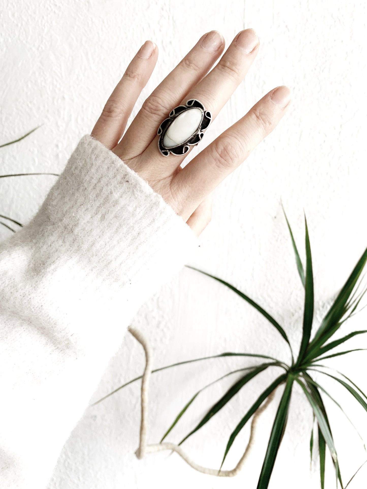 Vintage Sterling Silver Moonstone Ring