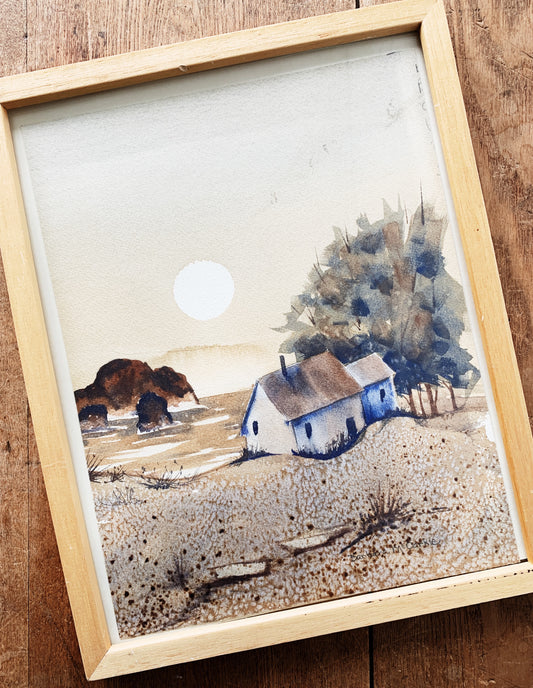 Original Vintage Framed Watercolor