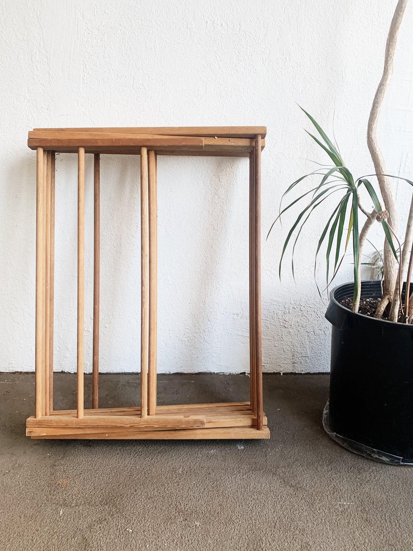 Tall Vintage Collapsible Wood Drying Ravk