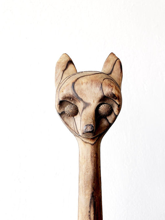 Mid Century Carved Cat