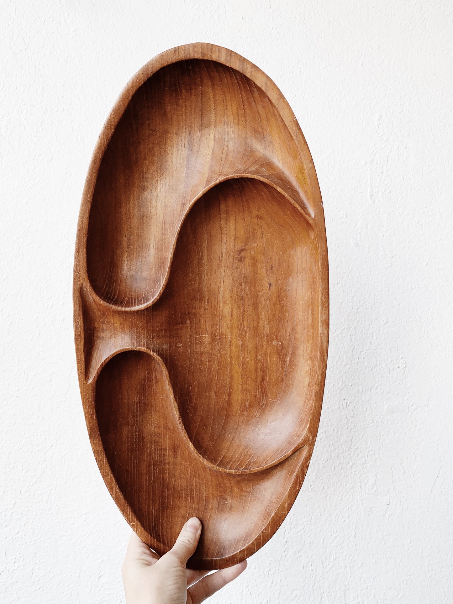 Mid Century Carved Wood Tray