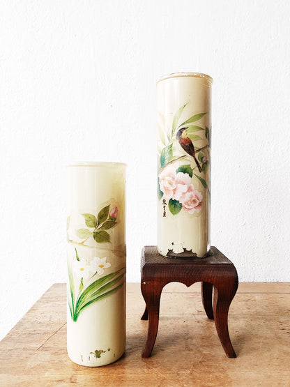 Vintage Japanese Glass Candle Lantern