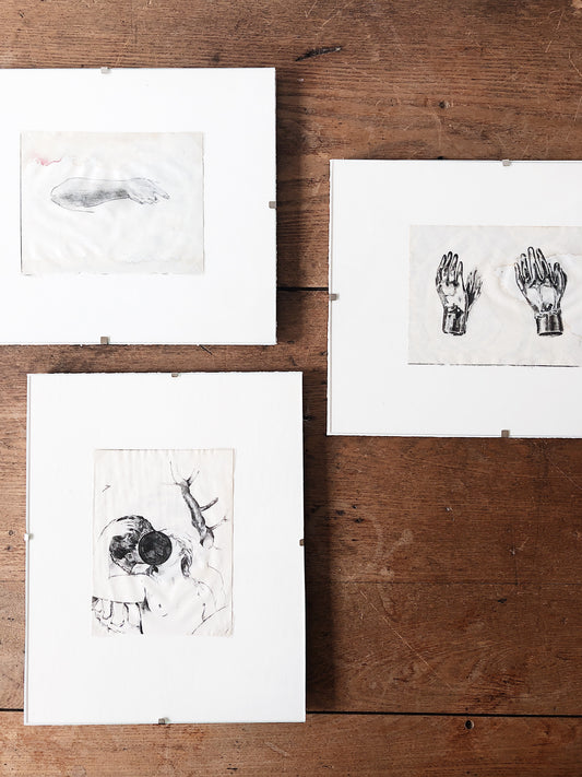 Original Charcoal and Ink Drawings