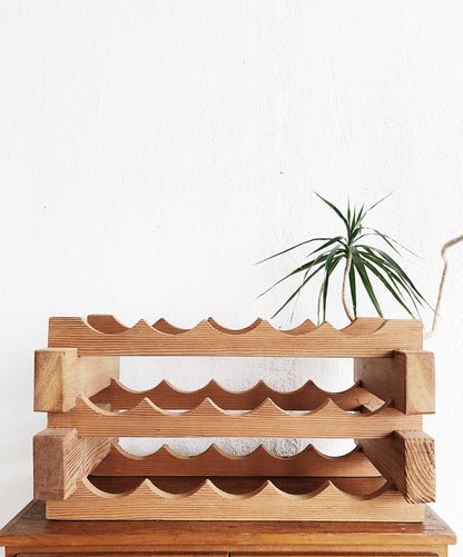Vintage Brutalist Wine Rack