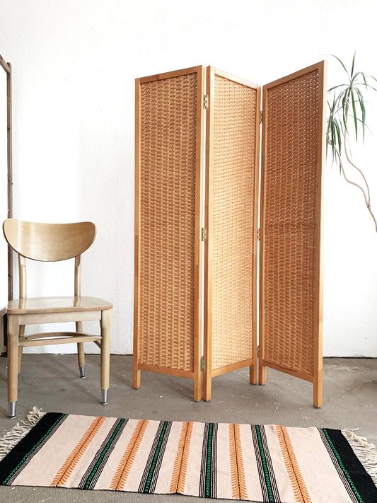 Vintage Trifold Privacy Screen / Room Divider