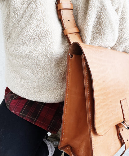 Vintage Handmade Leather Cross Body Satchel