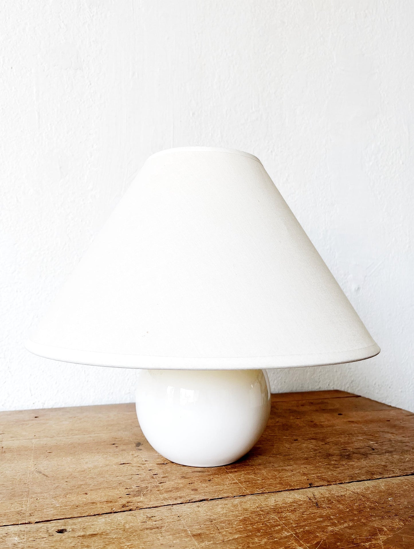 Vintage White Ceramic Orb Lamp