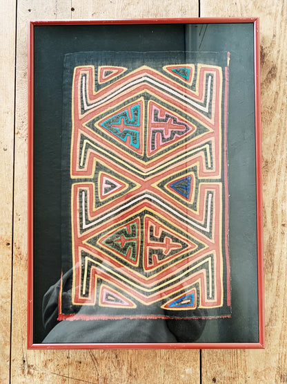 Antique Framed Mola Textile