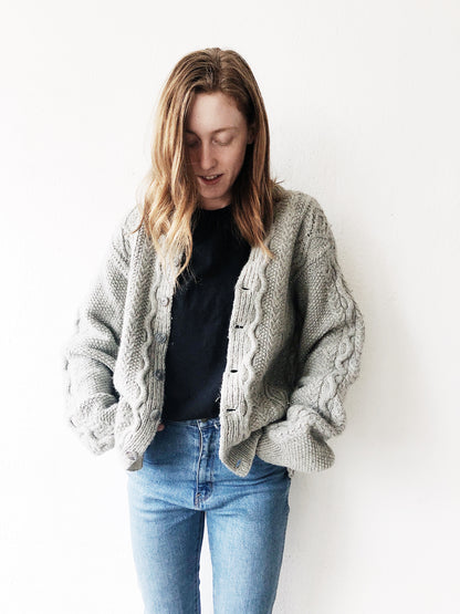 Vintage Handknit Wool Cardigan