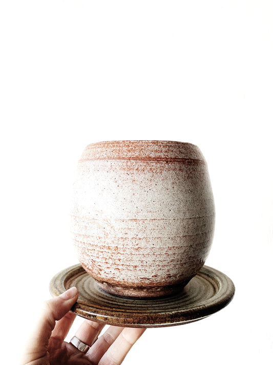 Handmade Stoneware Pot and Tray