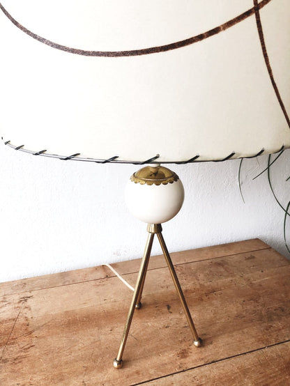 Mid Century Tripod Lamp Original Shade