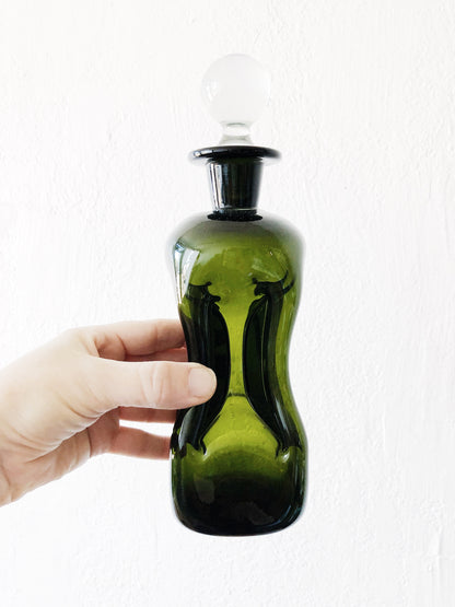 Green Glass Oil and Vinegar Cruets