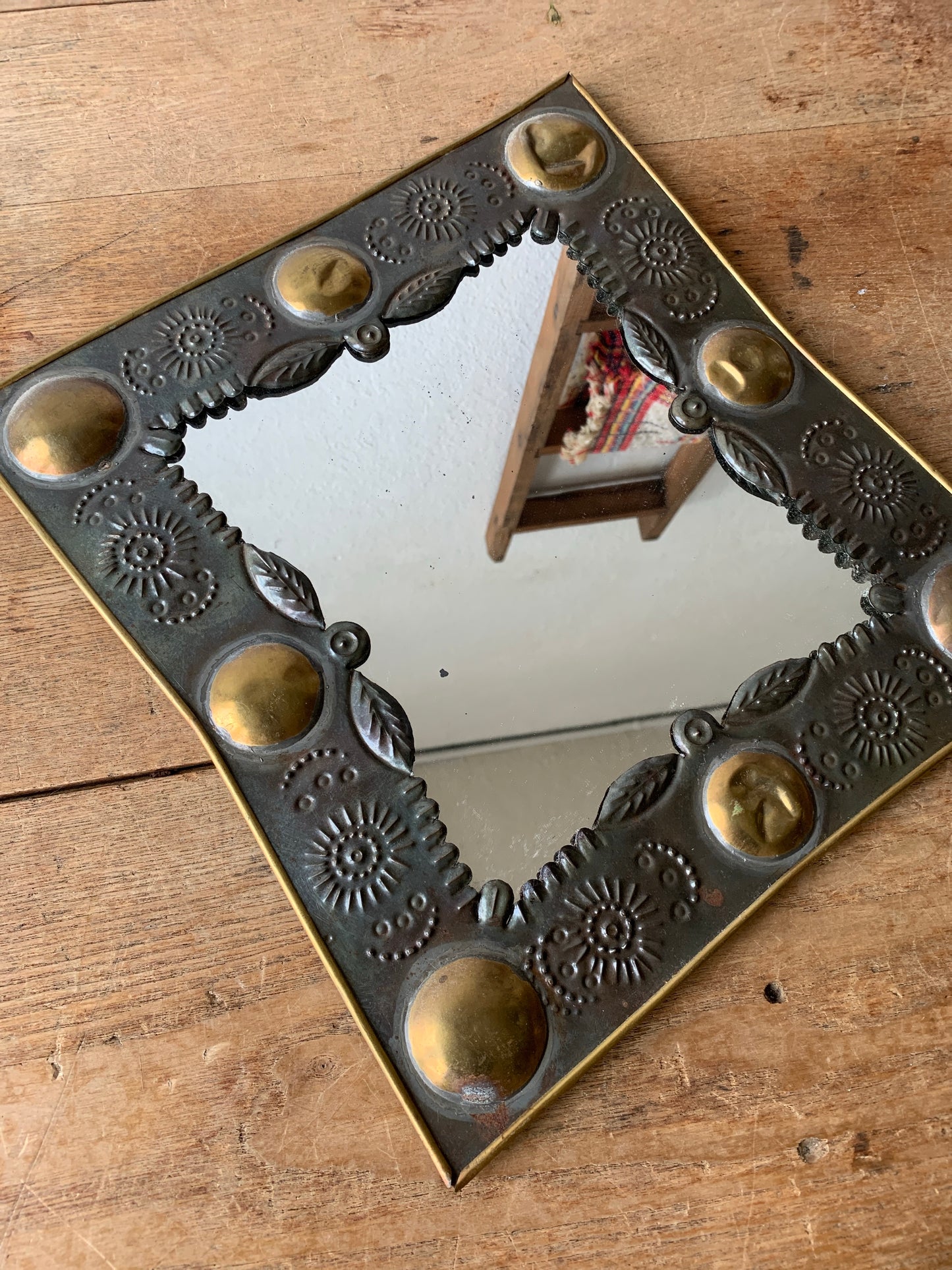 Pressed Tin Mirror Mexico