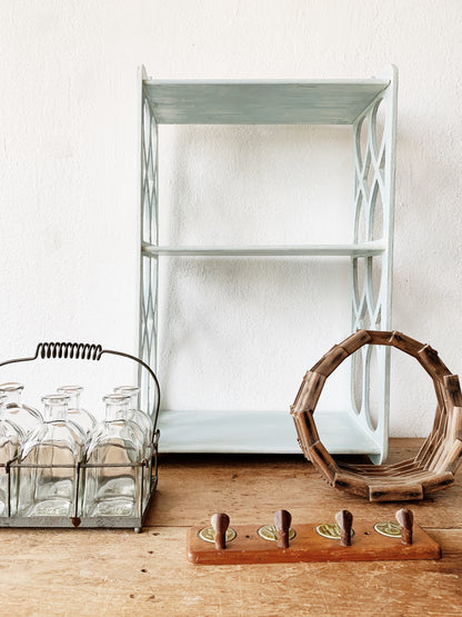 Vintage Glass Bottles with Caddy