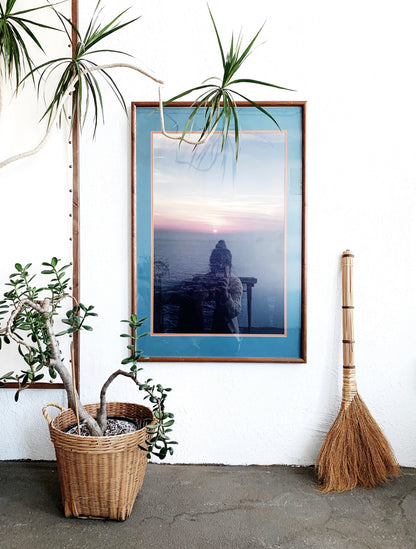 Large Vintage Framed Sunset Photo