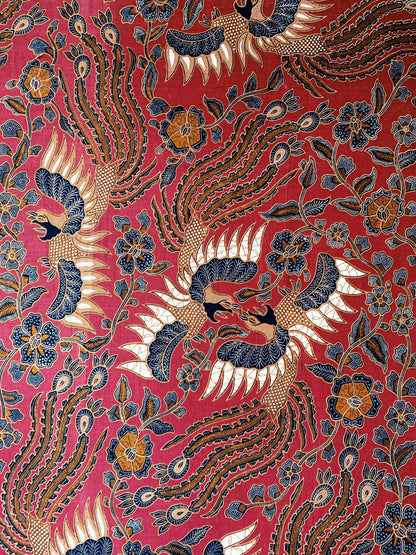 Large Batik Fabric Art on Wood Frame