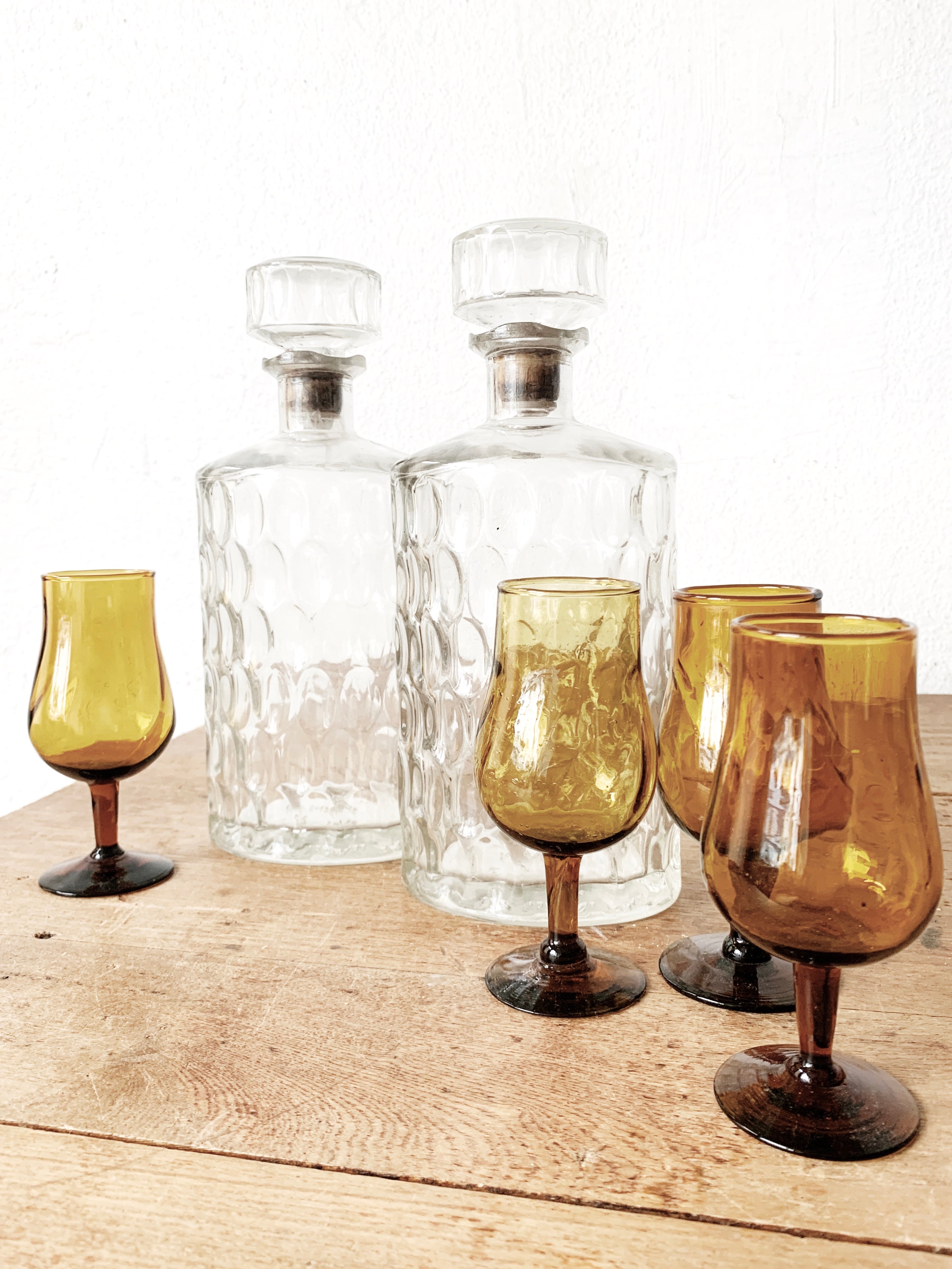 Vintage Heavy Glass Liquor Decanter - Thumbnail 4