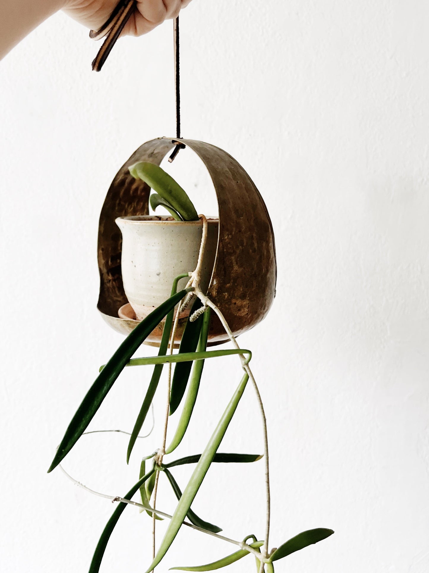 Vintage Hammered Brass Hanger