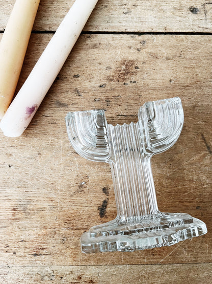 Vintage Cut Glass Cactus Candle Holder