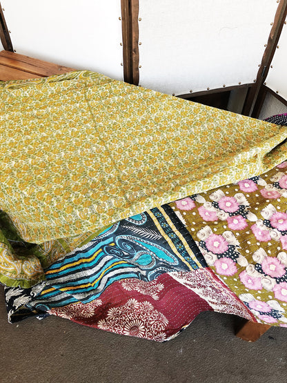 Reversible Vintage Kantha Quilt