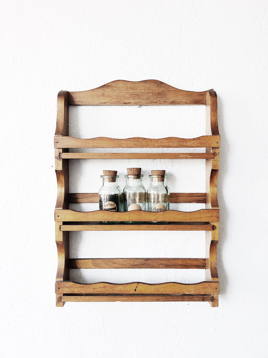 Vintage Wooden Apothecary Rack and Jars