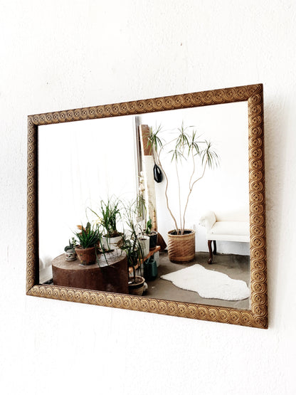 Carved Wood Antique Mirror