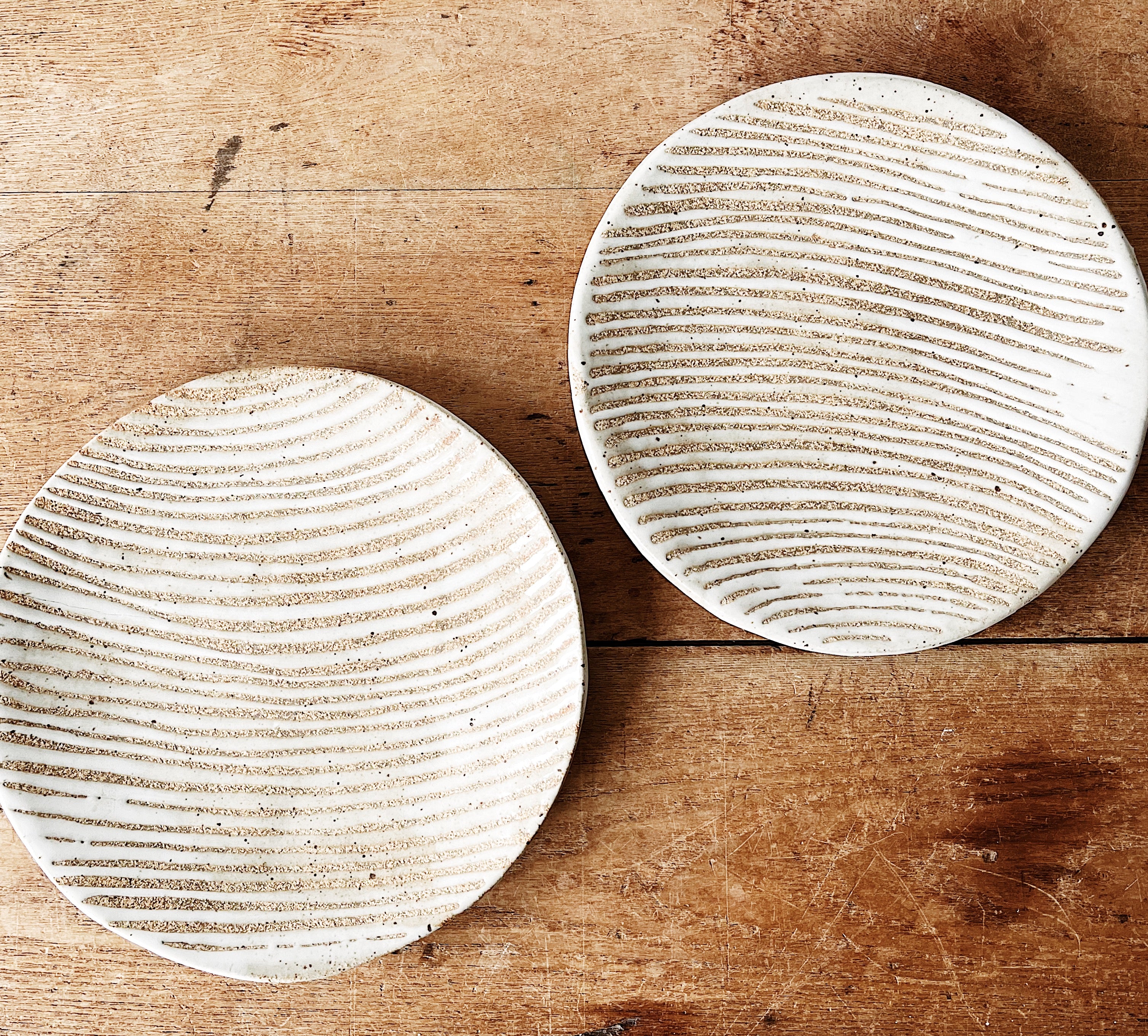 Handmade Pair of Stoneware Plates