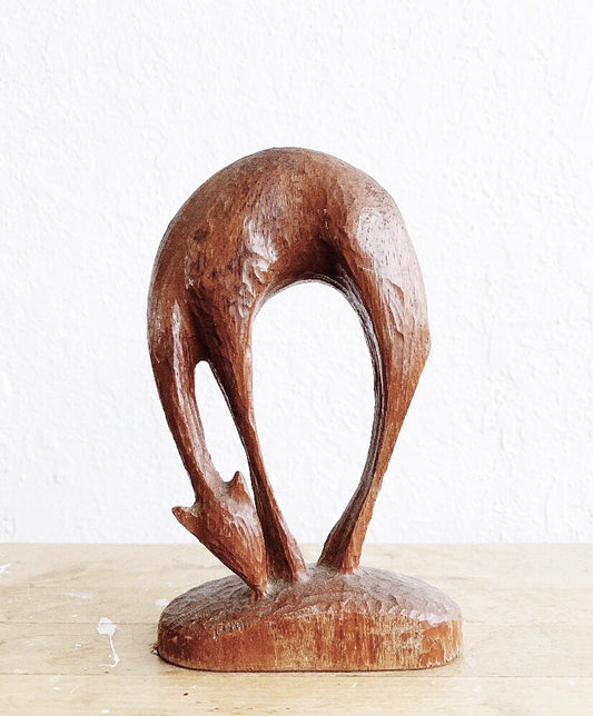 Mid Century Carved Wood Sculpture