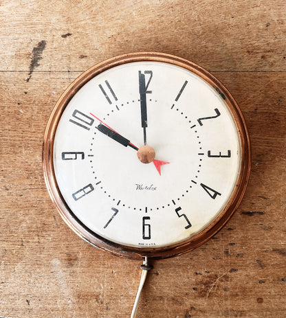 Vintage Copper Kitchen Clock