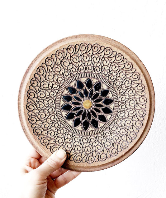 Vintage Handmade Ceramic Mandala