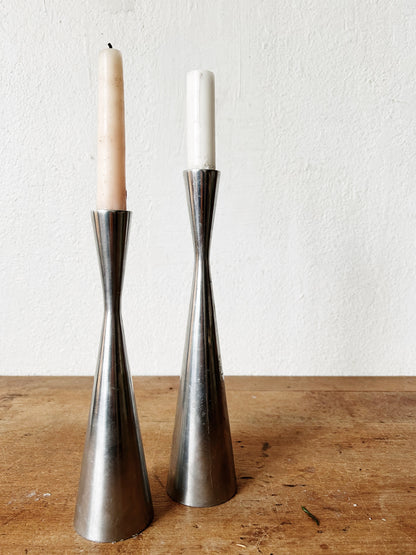 Vintage Chrome Swedish Candle Holders