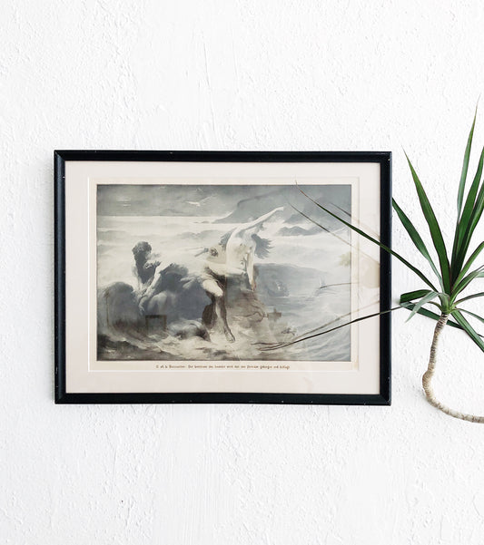 Antique 1907 Greek Mythology Framed Plate