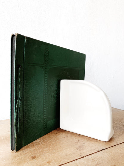 White Ceramic Book End