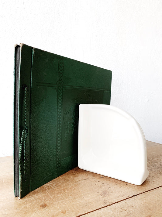 White Ceramic Book End