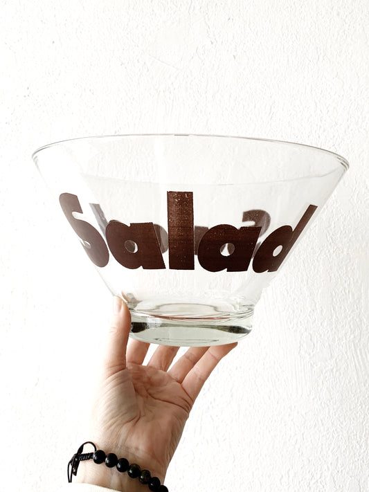 Vintage Glass Salad Bowl