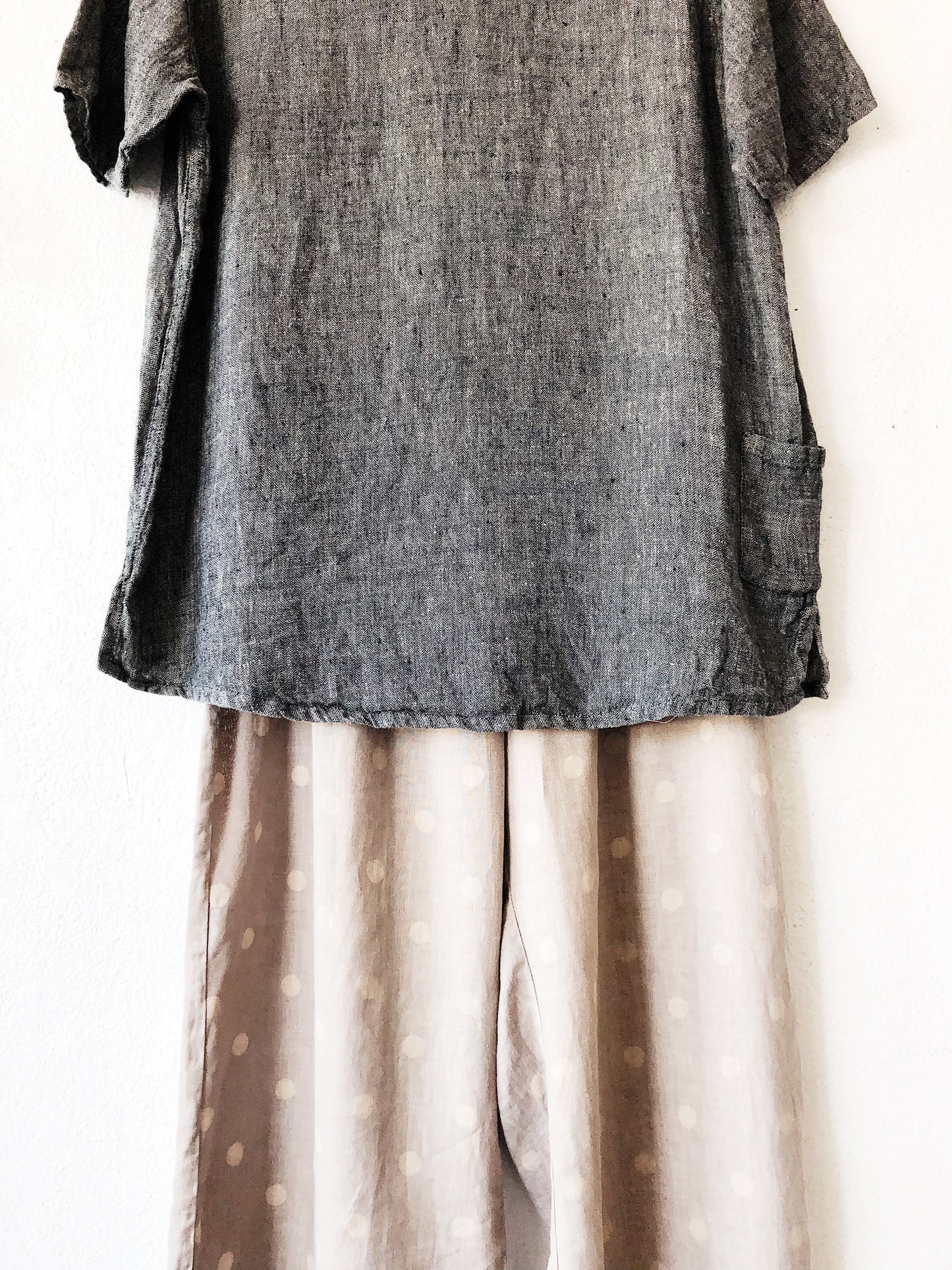 Contemporary Polka Dot Linen Pant