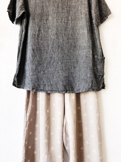 Contemporary Polka Dot Linen Pant