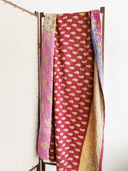 Vintage Reversible Cotton Kantha Quilt